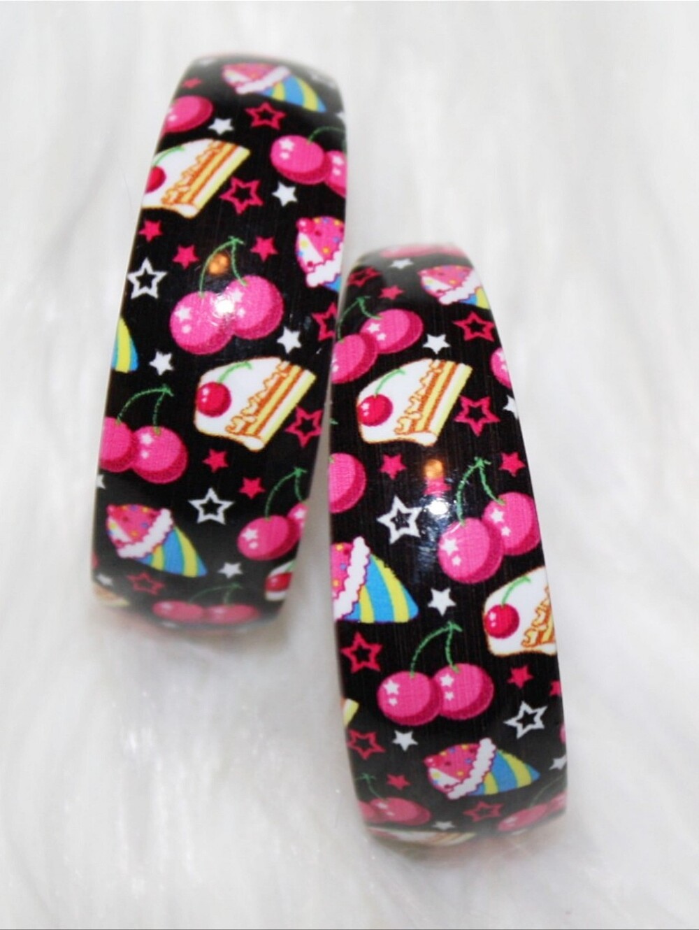 Vintage 80s Style Hoop Earrings - Sweet Fun